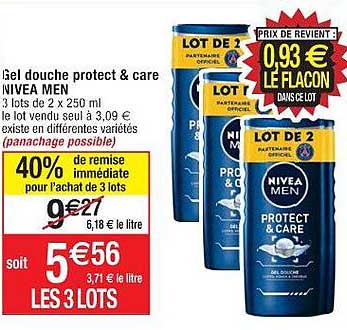 ge douche protec & care nivea men