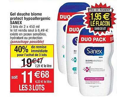 gel douche blome protect hypoallergenic sanex