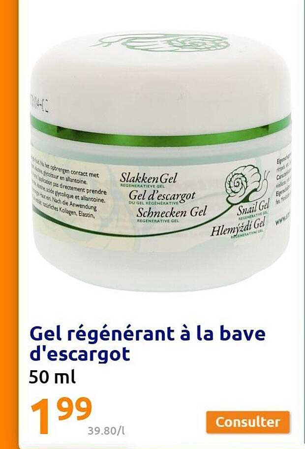 gel régénérant à la bave d'escargot