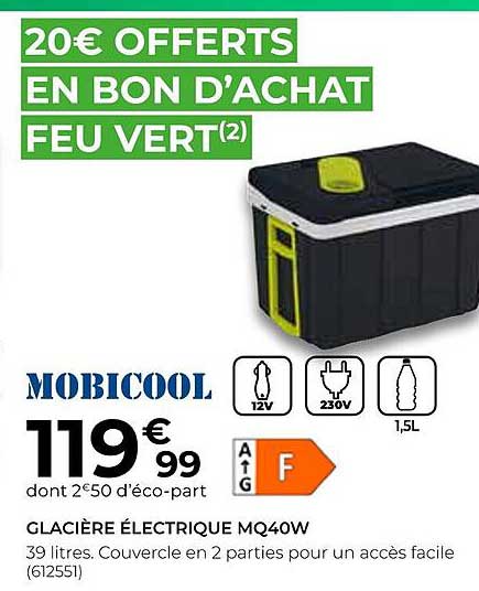 Glacière électrique Mq40w Mobicool