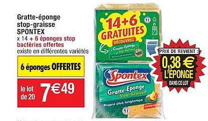 gratte-épondge stop-graisse spontex