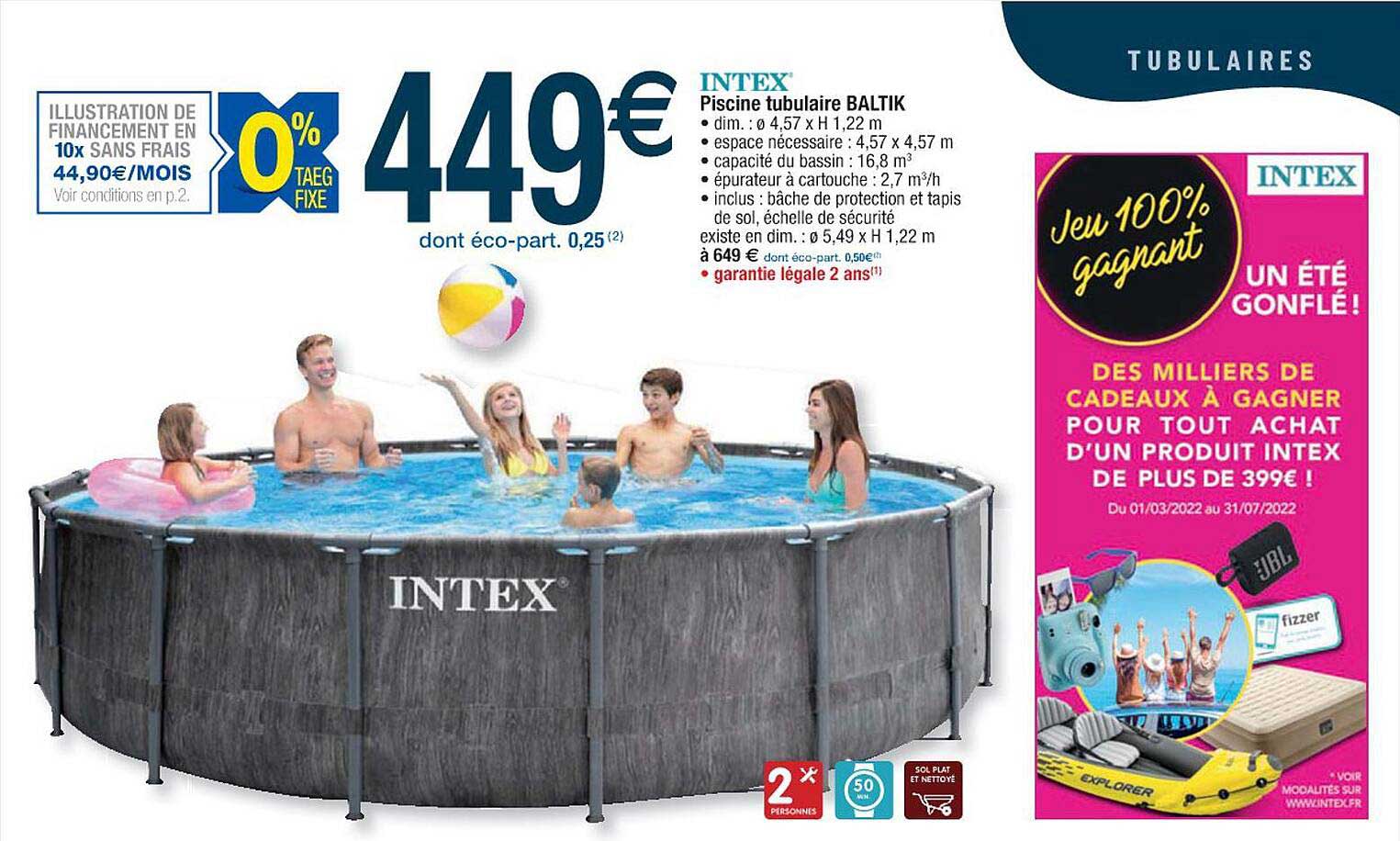 intex piscine tubulaire baltik