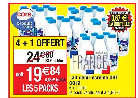 lait demi-écrémé uht cora
