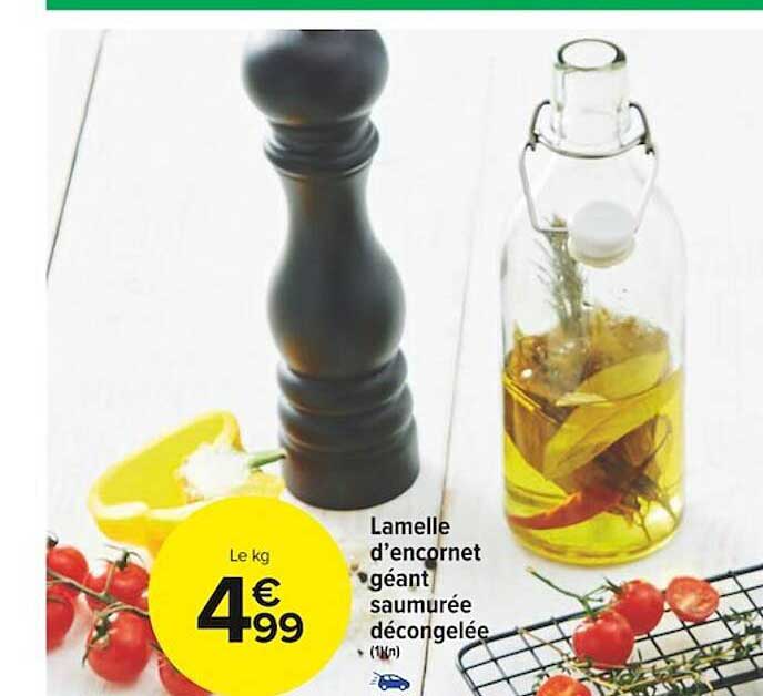 lamelle d'encornet géant saumurée décongelée