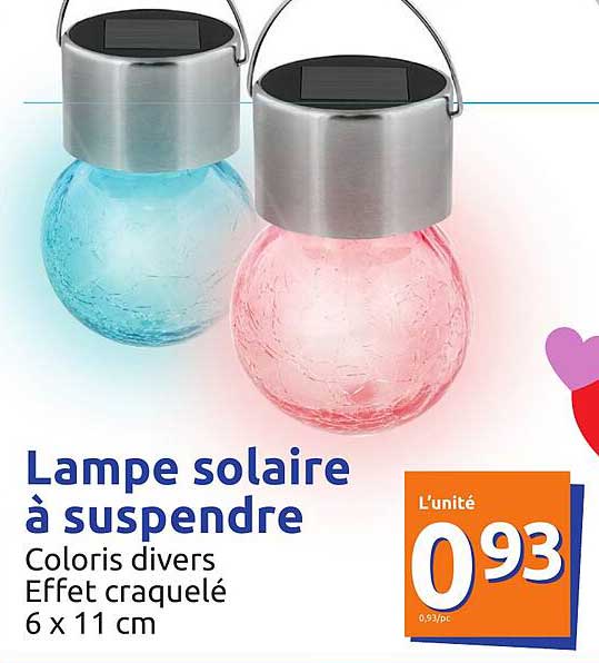 lampe solaire à suspendre coloris divers effet craquelé