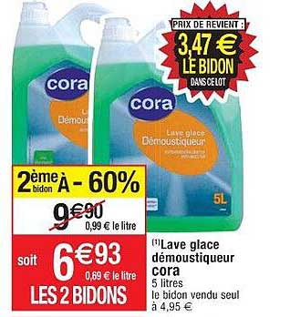 lave glace démoustiqueur cora 2ème bidon à -60%