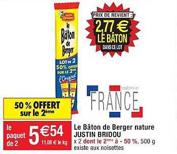le bâton de berger nature justin bridou