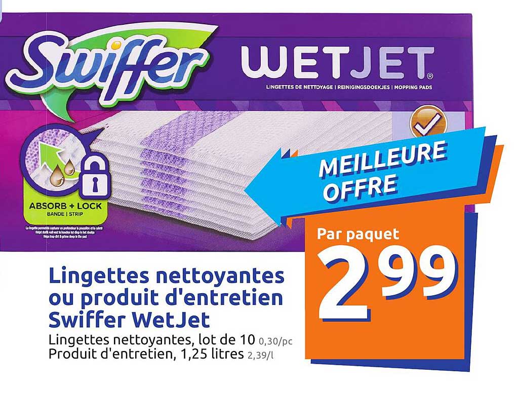 lingettes nettoyantes ou produit d'entretien swiffer wetjet