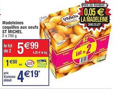Madeleines Coquilles Aux Oeufs St Michel