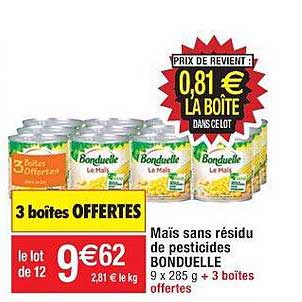 maïs sans résidu de pesticides bonduelles