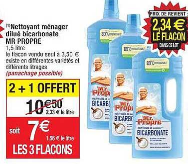 nettoyant ménager dilué bicarbonate mr propre 2+1 offert