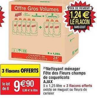 nettoyant ménager fête des fleurs champs de coquelicots ajax