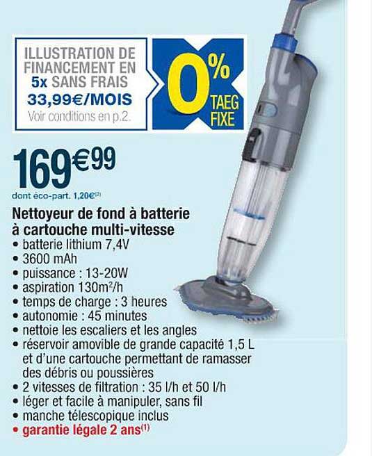 Nettoyeur De Fond à Batterie à Cartouche Multi-vitesse
