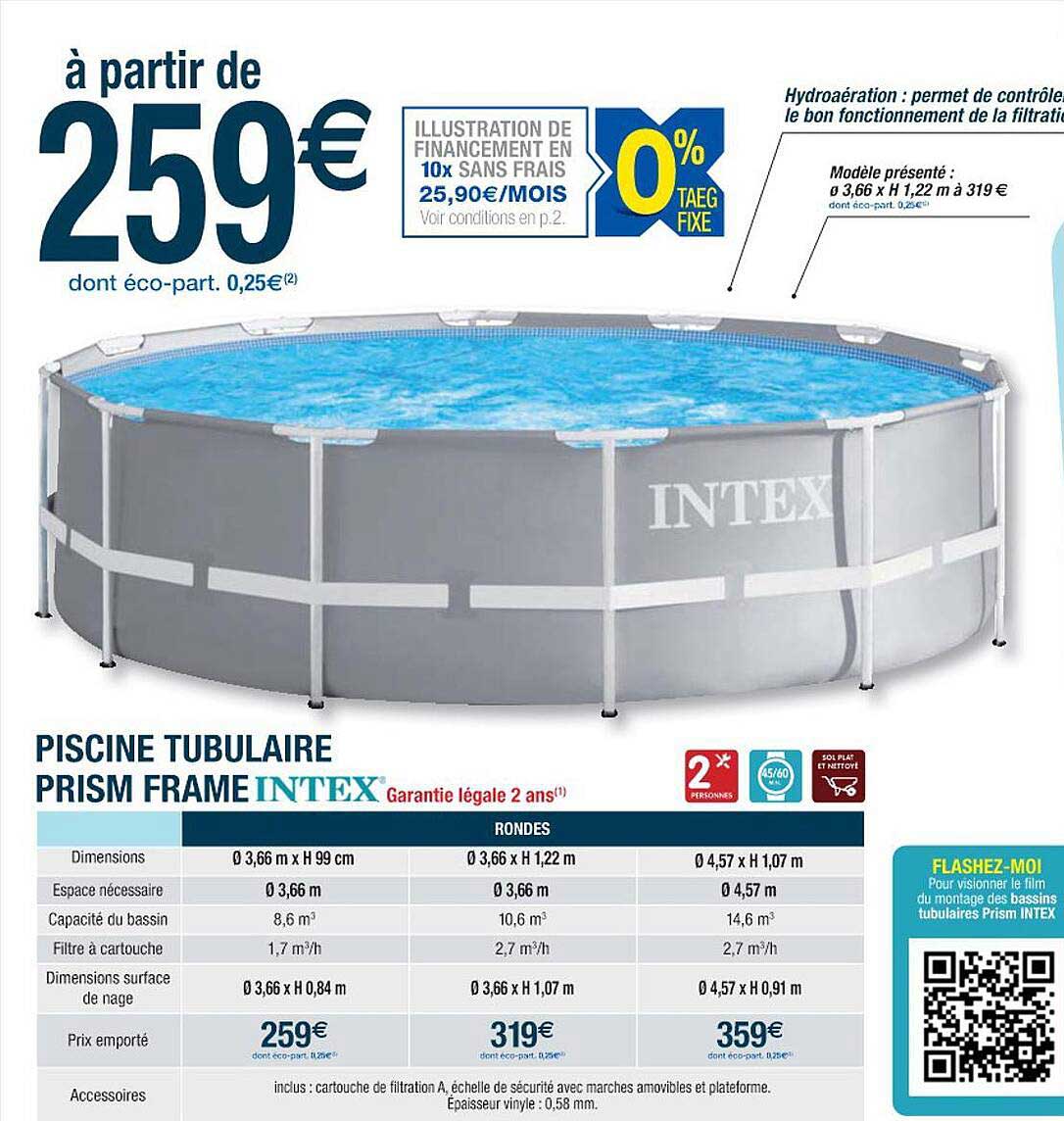 piscine tibulaire prism frame intex