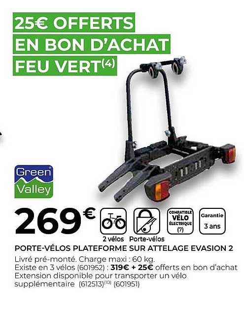 porte-vélos plateforme sur attelage evasion 2 green valley