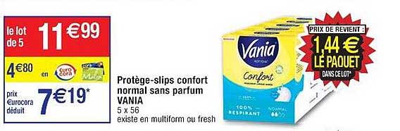 protège-slips confort normal sans parfum vania