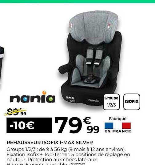 rehausseur isofix i-max silver nania