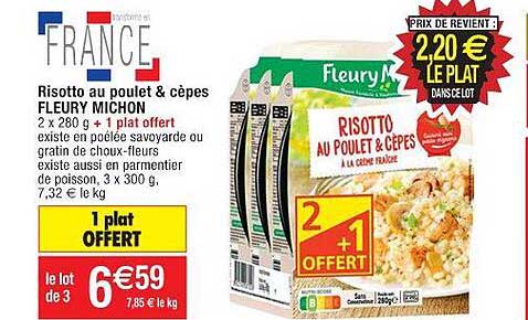 risotto au poulet & cèpes fleury michon