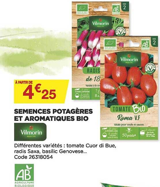 Semences Potagères Et Aromatiques Bio Vilmorlin