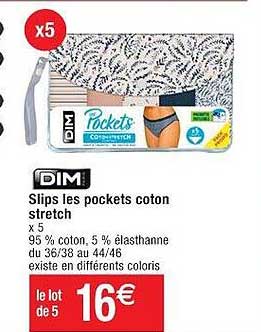 Slips De Pockets Coton Stretch Dim