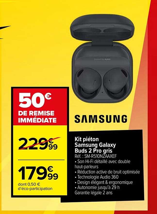 kit piéton samsung galaxy buds 2 pro gris