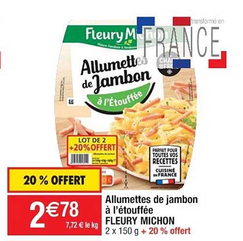 allumettes de jambon à l'étouffée fleury michon