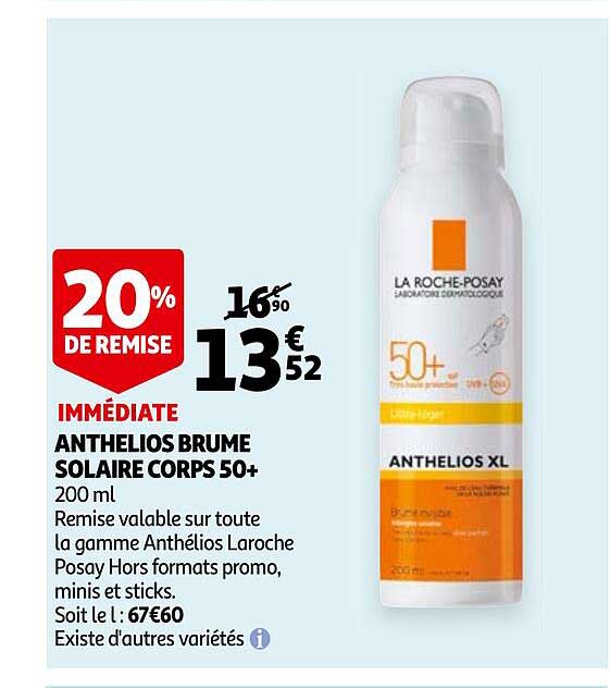 anthelios brume solaire corps 50+