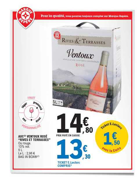 aoc ventoux rose "rives et terrasses"