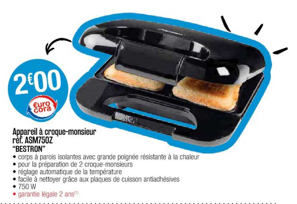 appareil à croque-monsieur réf. asm750z "bestron"