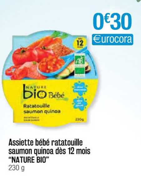 Assiette Bébé Ratatouille Saumon Quinoa Dès 12 Mois "nature Bio"