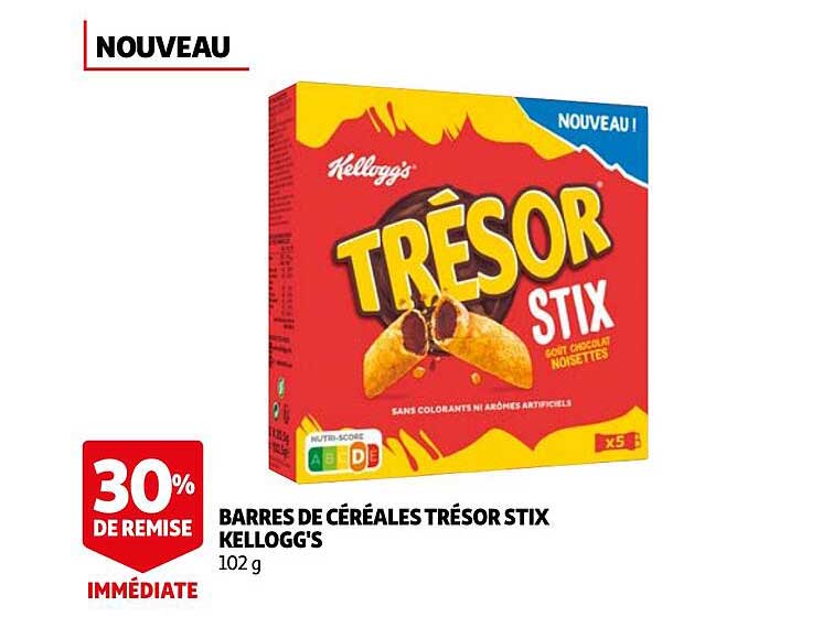 barres de cÉrÉales trÉsor stix kellogg's