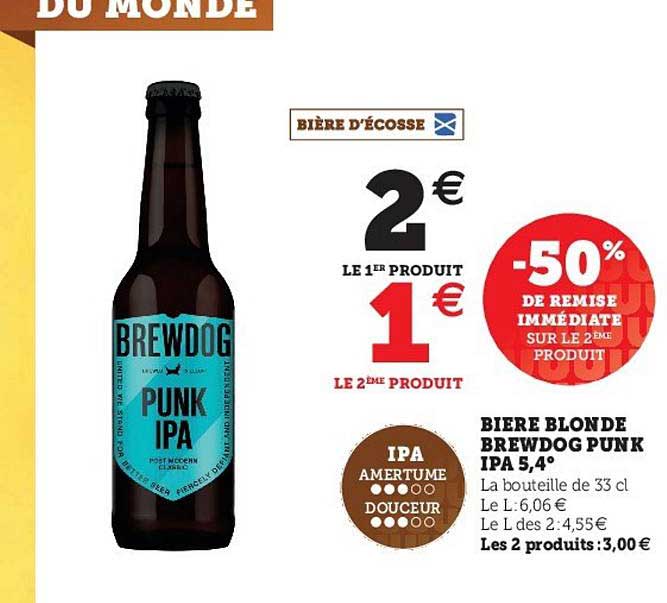 bière blonde brewdog punk ipa 5.4° -50% de remise immédiate
