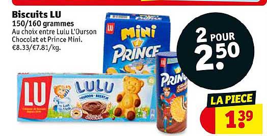 biscuits lu 150 160 grammes