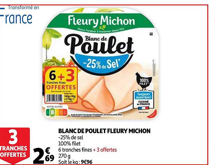 blanc de poulet fleury michon