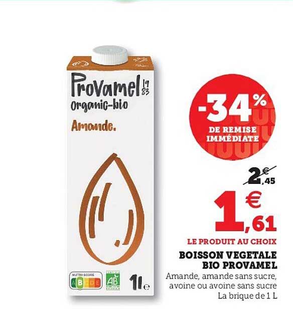 Boisson Végétale Bio Provamel -34% De Remise Immédiate
