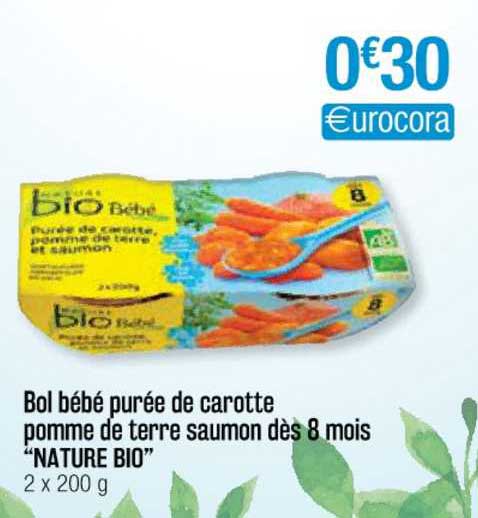 Bol Bébé Purée De Carotte Pomme De Terre Saumon Dès 8 Mois "nature Bio"