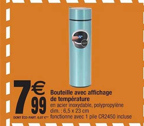 bouteille avec affichage de température