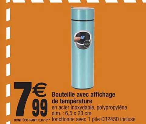 bouteille avec affichage de température