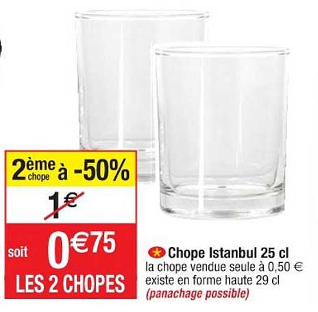 chope istanbul 25 cl 2ème chope à -50%