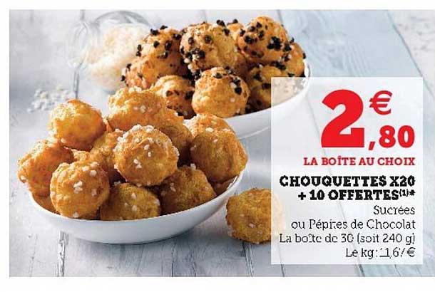 chouquette x20 + 10 offertes