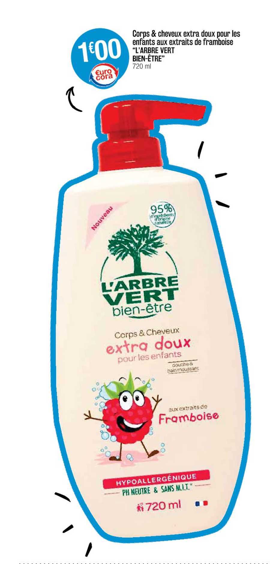 corps & cheveux extra doux pour les enfants aux extraits de framboise "l'arbre vert" bien-être