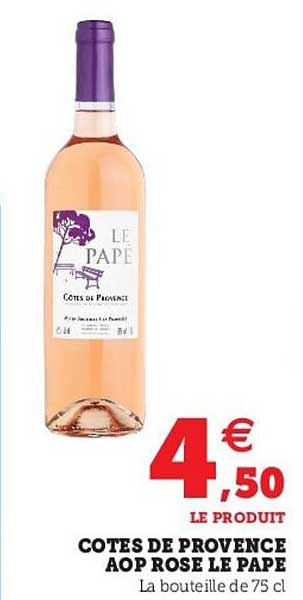 cotes de provence aop rosé le pape