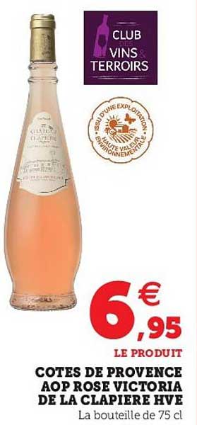 cotes de provence aop rosé victoria de la clapière hve