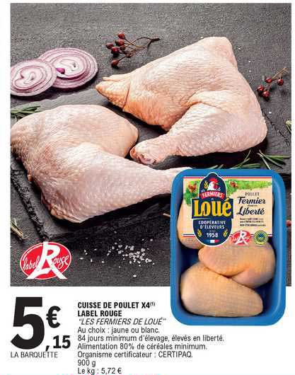 Cuisse De Poulet X4 Label Rouge "les Fermiers De Loue"