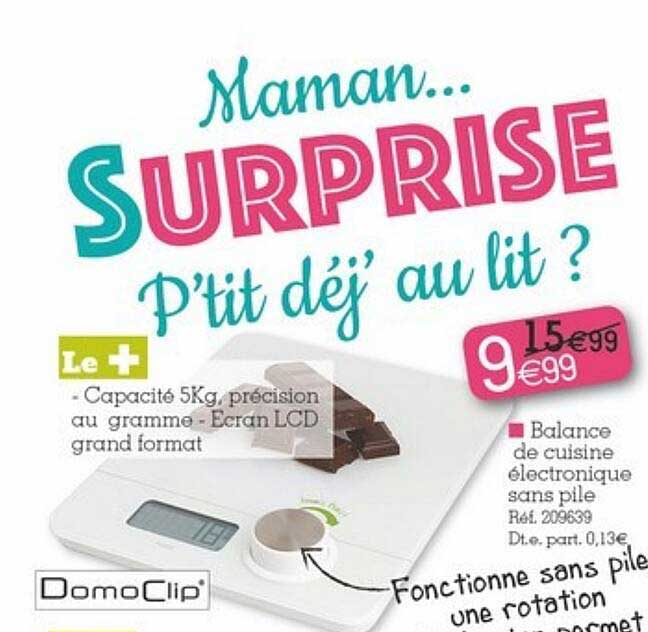 Domoclip Balance De Cuisine électronique Sans Pile