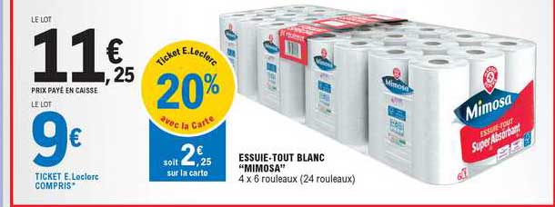 essuie-tout blanc "mimosa"