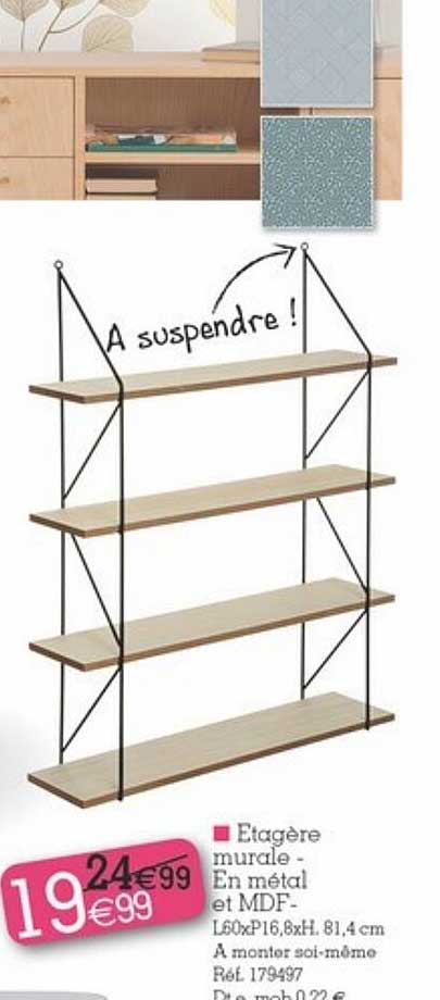 étagère Murale En Métal Et Mdf