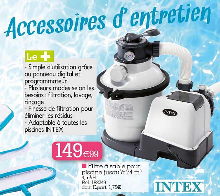 Filtre à Sable Pour Piscine Jusqu'à 24 M3 Intex