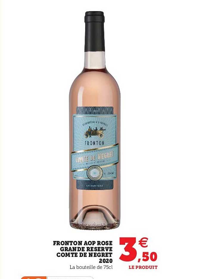 Fronton Aop Rosé Grande Réserve Comte De Negret 2020