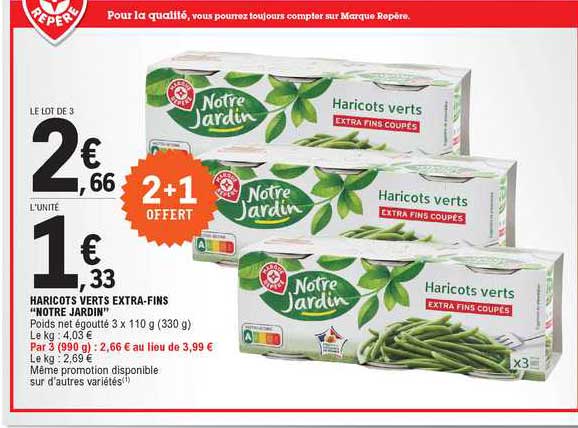 haricots verts extra fins "notre jardin"